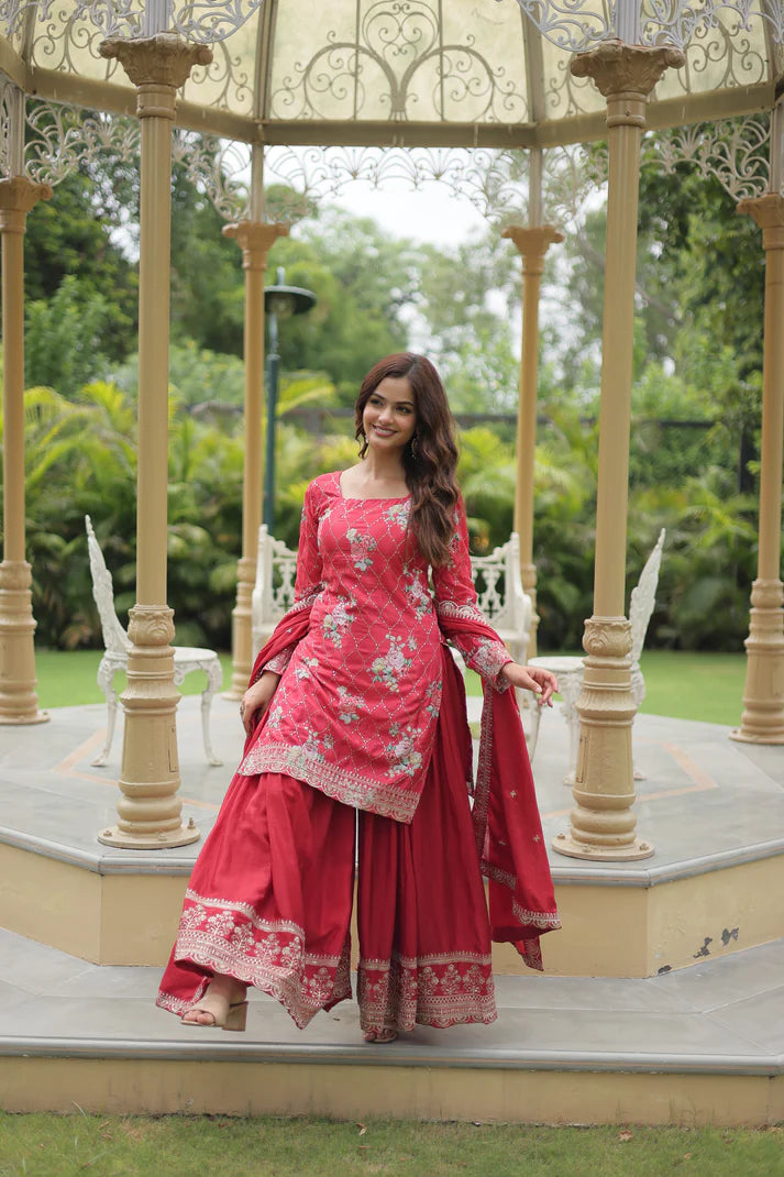 FESTIVAL SPECIAL CHINON THREAD EMBROIDERED SHARARA(WD139)