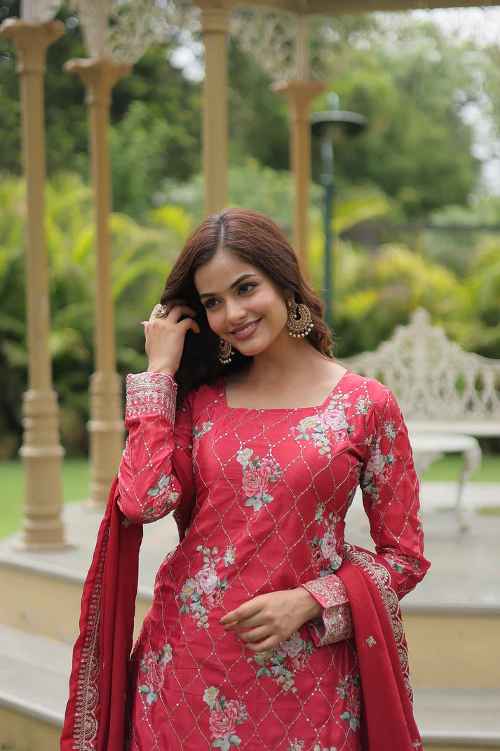 FESTIVAL SPECIAL CHINON THREAD EMBROIDERED SHARARA(WD139)