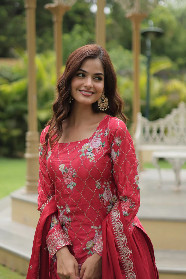 FESTIVAL SPECIAL CHINON THREAD EMBROIDERED SHARARA(WD139)