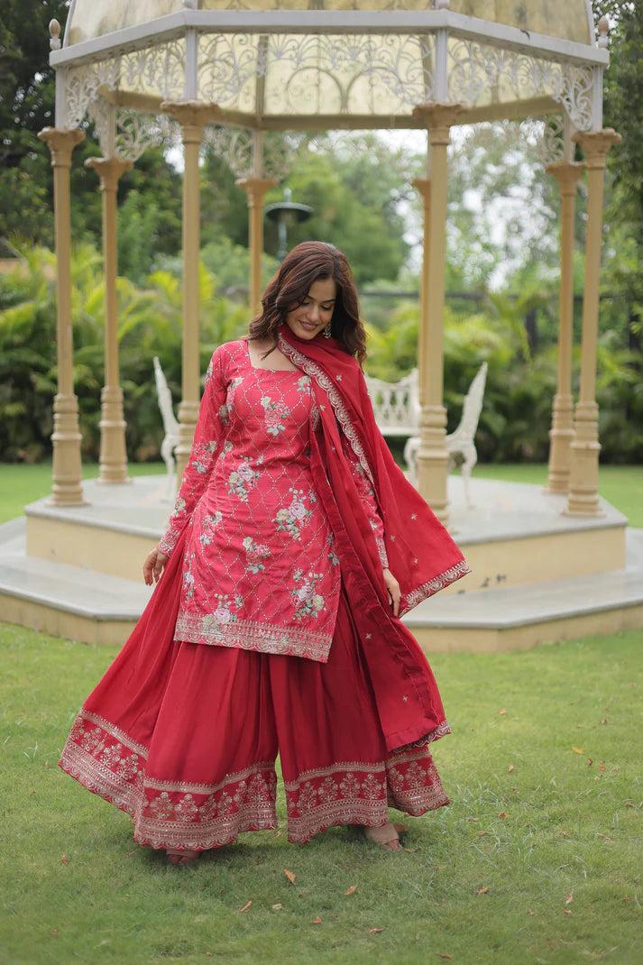 FESTIVAL SPECIAL CHINON THREAD EMBROIDERED SHARARA(WD139)