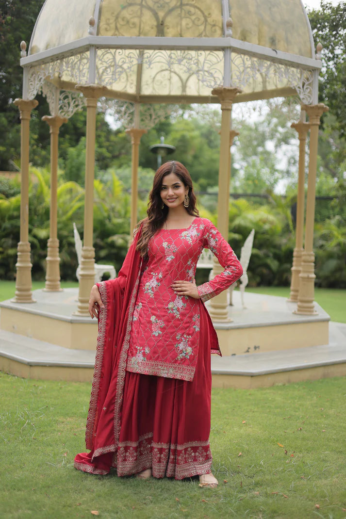 FESTIVAL SPECIAL CHINON THREAD EMBROIDERED SHARARA(WD139)
