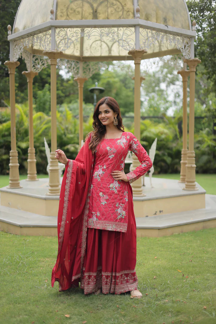 FESTIVAL SPECIAL CHINON THREAD EMBROIDERED SHARARA(WD139)