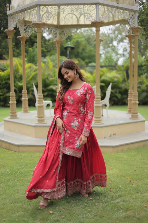 FESTIVAL SPECIAL CHINON THREAD EMBROIDERED SHARARA(WD139)