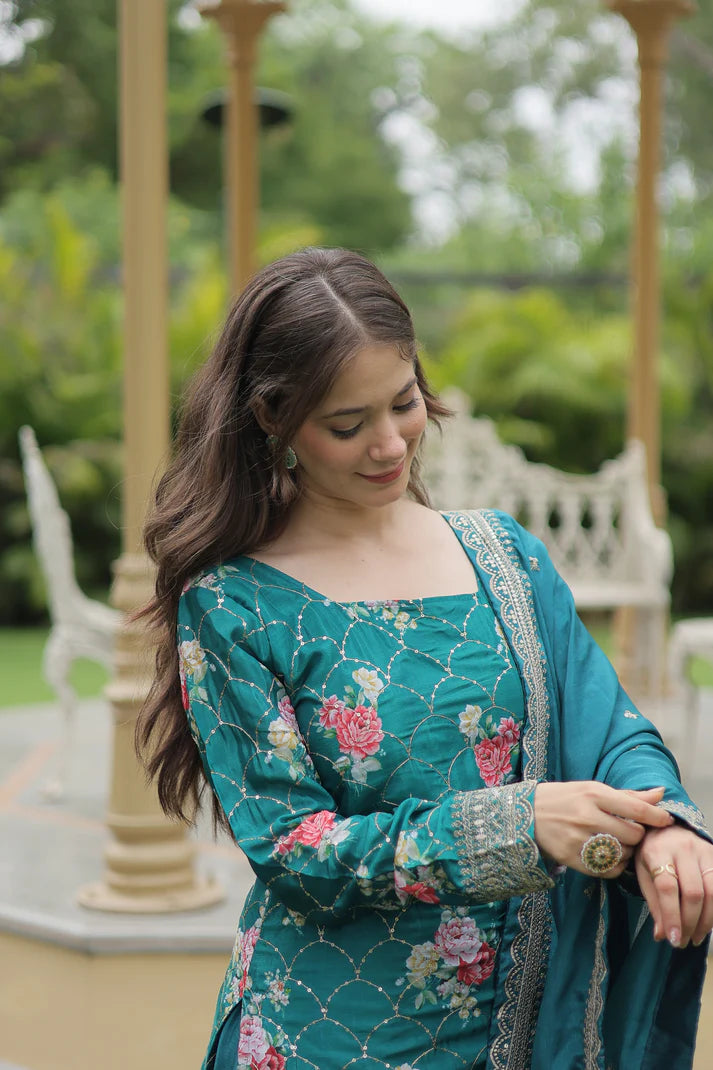 FESTIVAL SPECIAL CHINON THREAD EMBROIDERED SHARARA(WD139) (01)