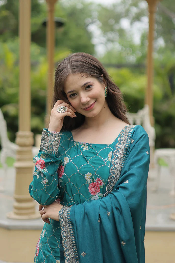 FESTIVAL SPECIAL CHINON THREAD EMBROIDERED SHARARA(WD139) (01)