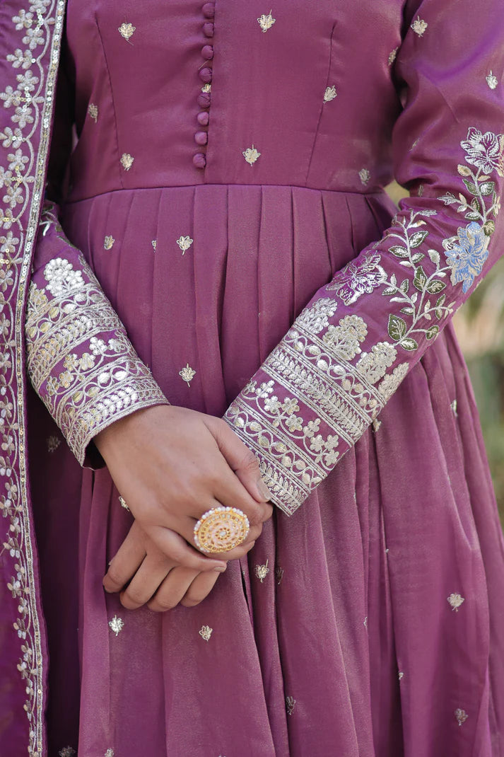 VISCOS COSMOS SEQUINS EMBROIDERED GOWN WITH DUPATTA(WD71)
