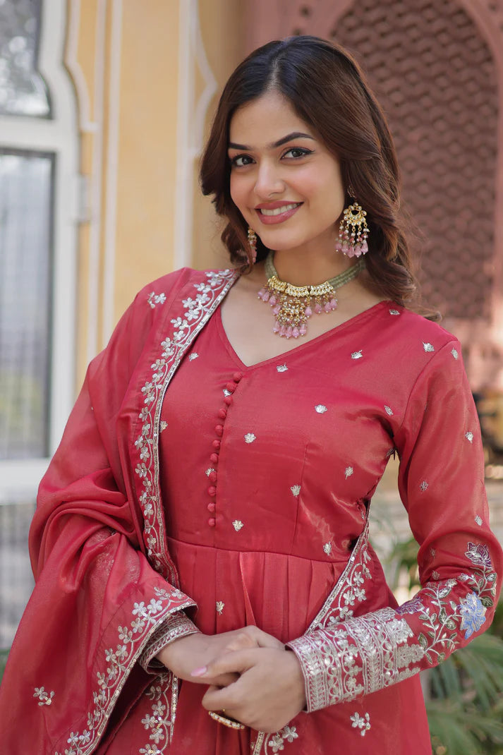 VISCOS COSMOS SEQUINS EMBROIDERED GOWN WITH DUPATTA(WD72)