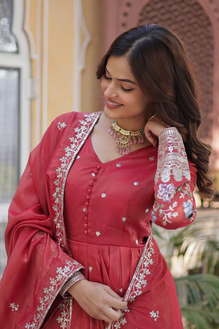VISCOS COSMOS SEQUINS EMBROIDERED GOWN WITH DUPATTA(WD72)
