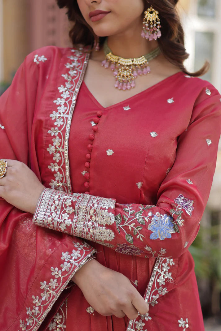 VISCOS COSMOS SEQUINS EMBROIDERED GOWN WITH DUPATTA(WD72)