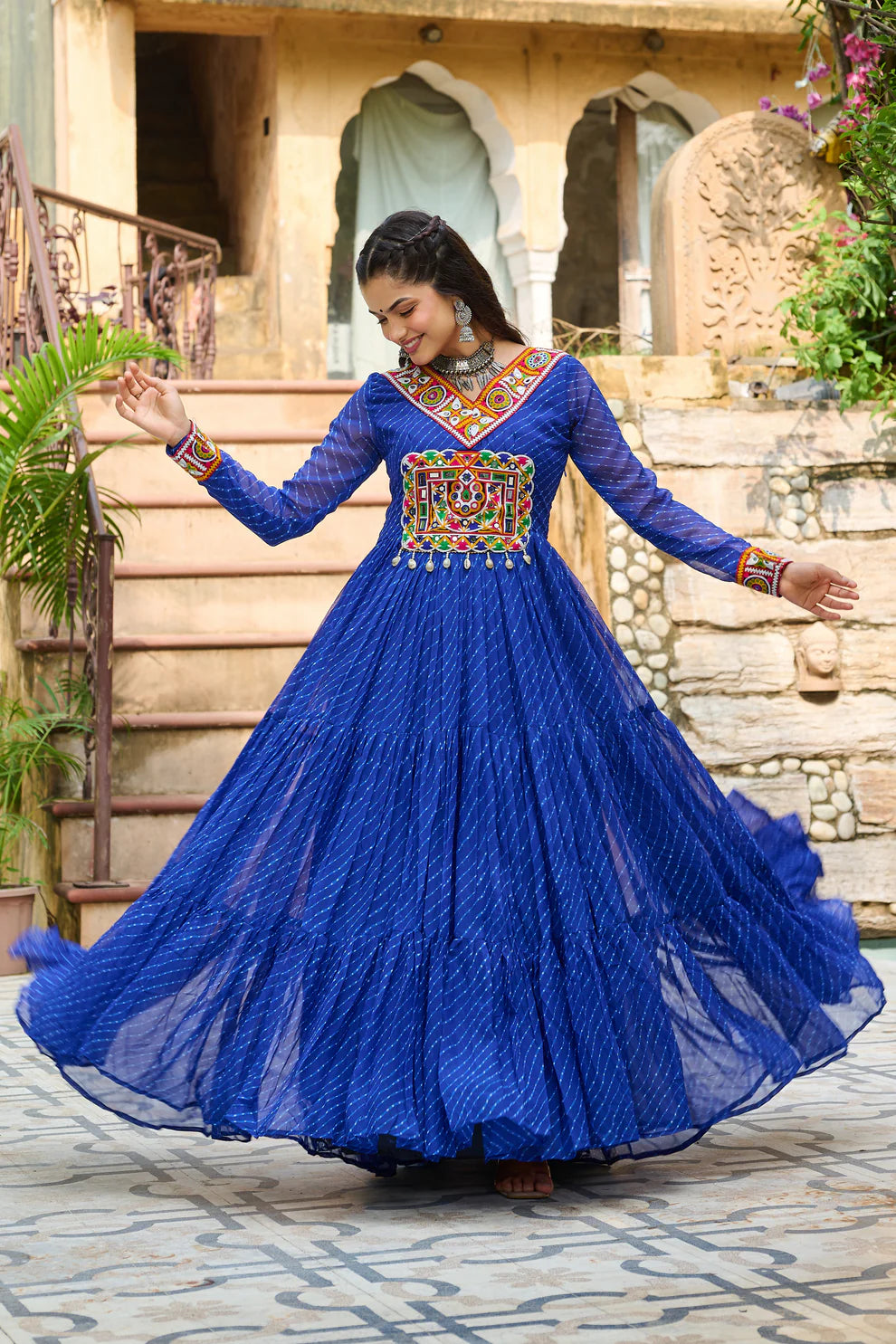 LAHERIYA PRINT PATCHWORK GOWN (WD185) 03
