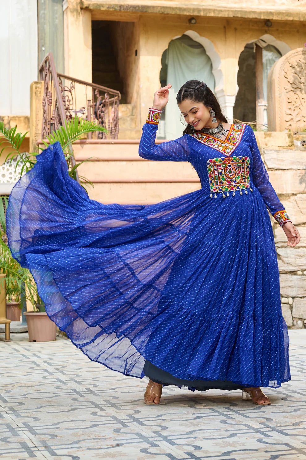 LAHERIYA PRINT PATCHWORK GOWN (WD185) 03