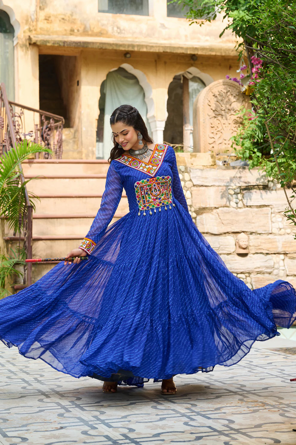 LAHERIYA PRINT PATCHWORK GOWN (WD185) 03