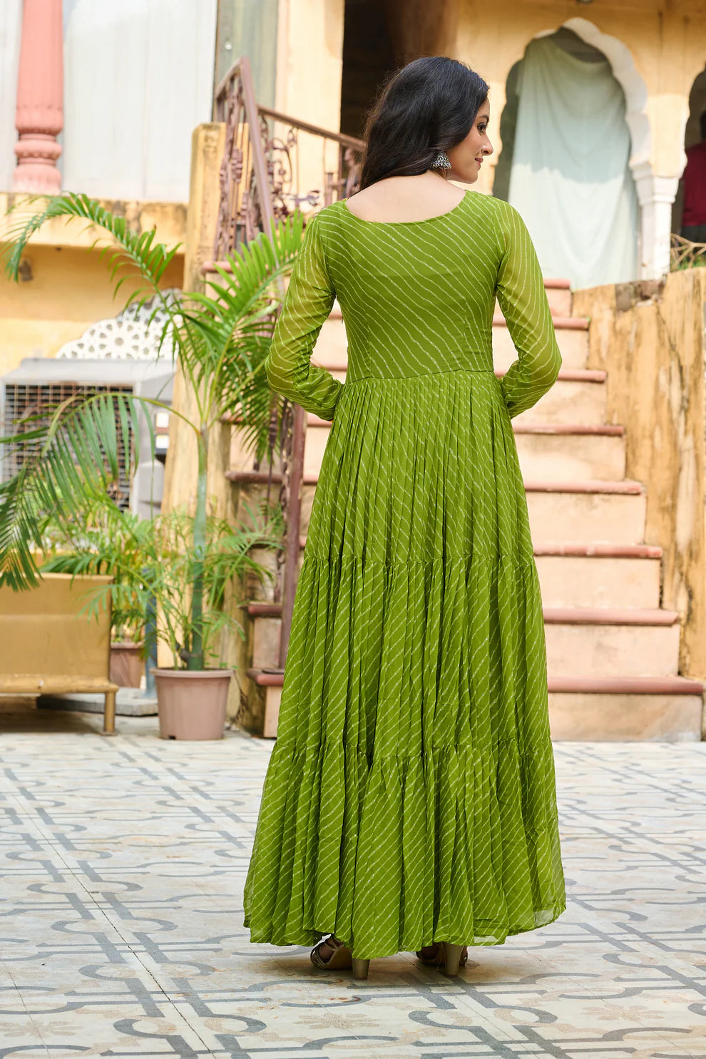 LAHERIYA PRINT PATCHWORK GOWN (WD185) 02