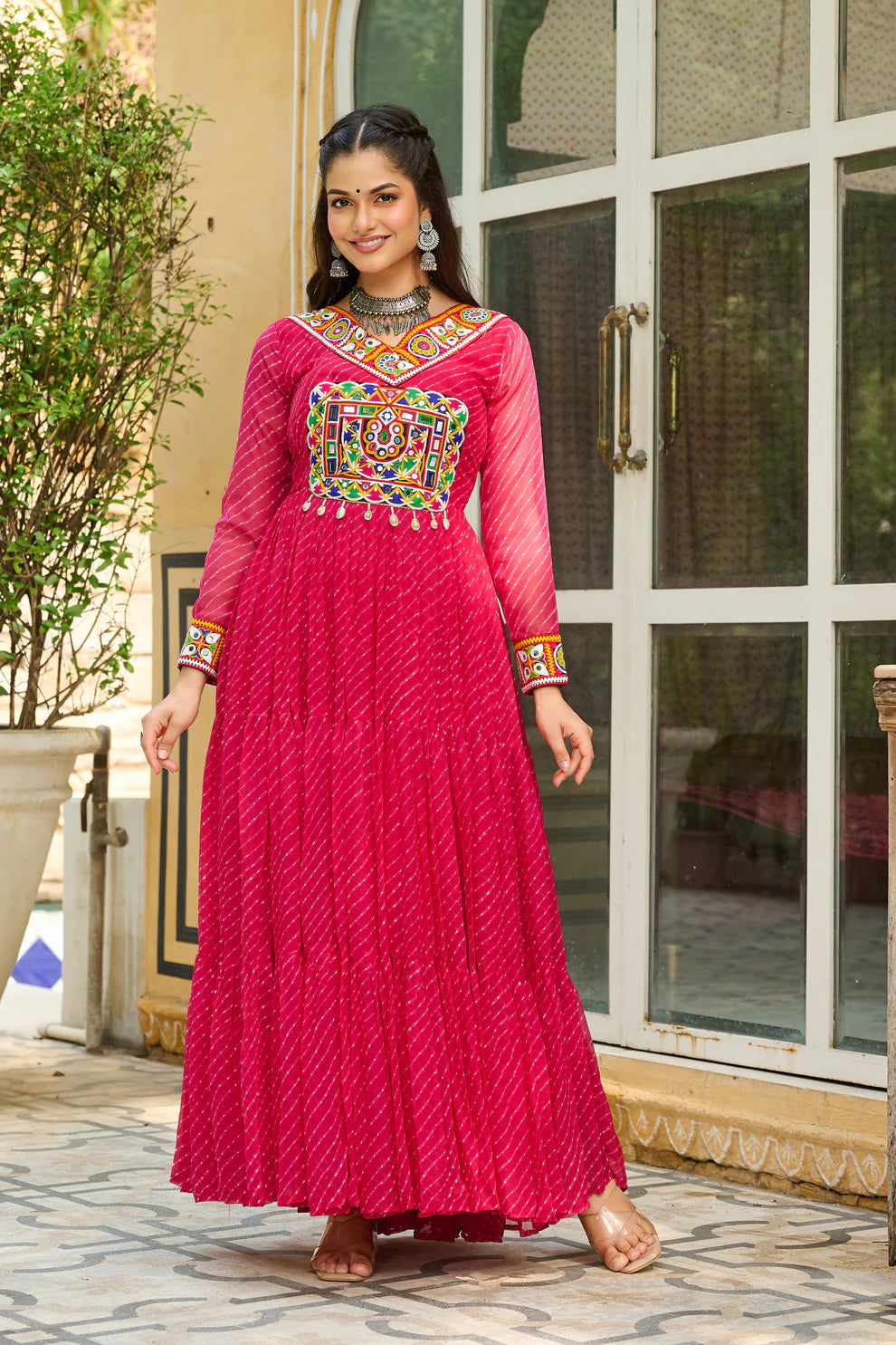 LAHERIYA PRINT PATCHWORK GOWN (WD185) 01