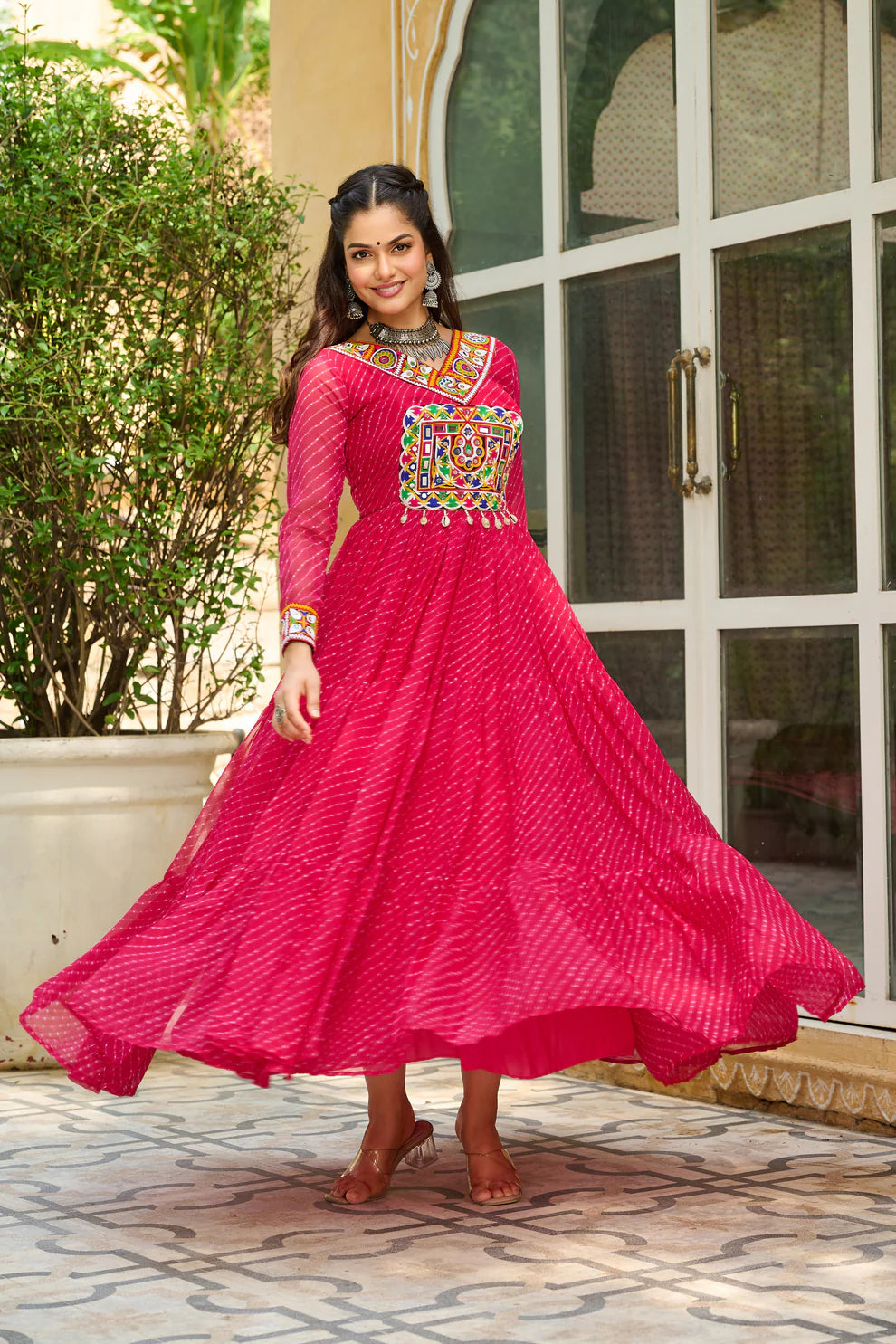 LAHERIYA PRINT PATCHWORK GOWN (WD185) 01
