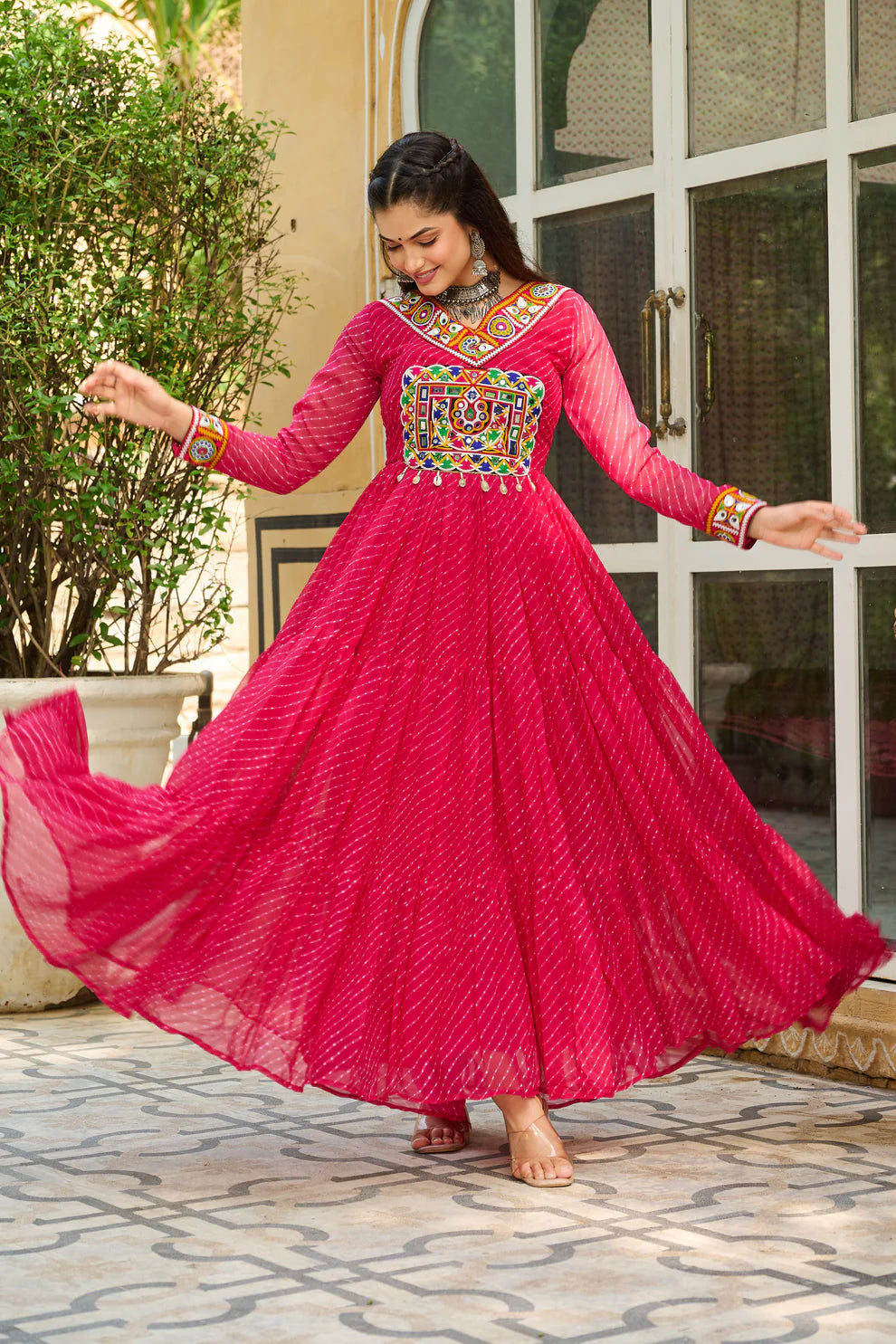 LAHERIYA PRINT PATCHWORK GOWN (WD185) 01