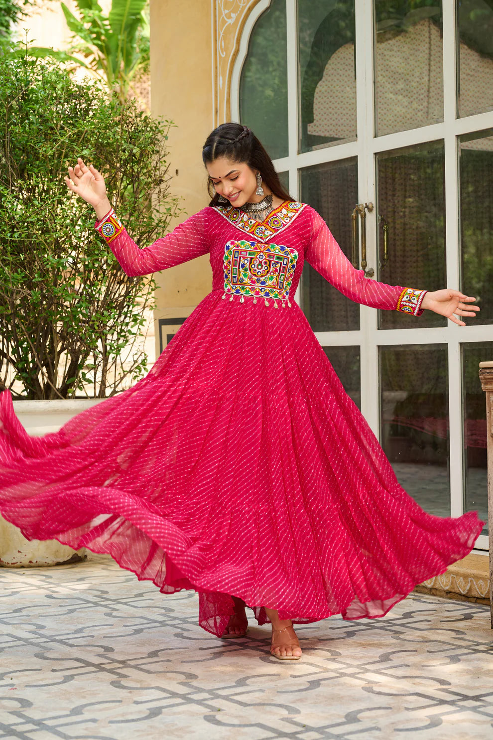 LAHERIYA PRINT PATCHWORK GOWN (WD185) 01