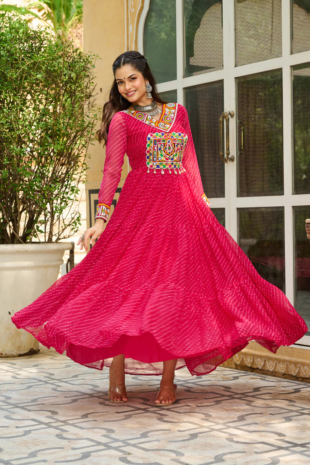 LAHERIYA PRINT PATCHWORK GOWN (WD185) 01