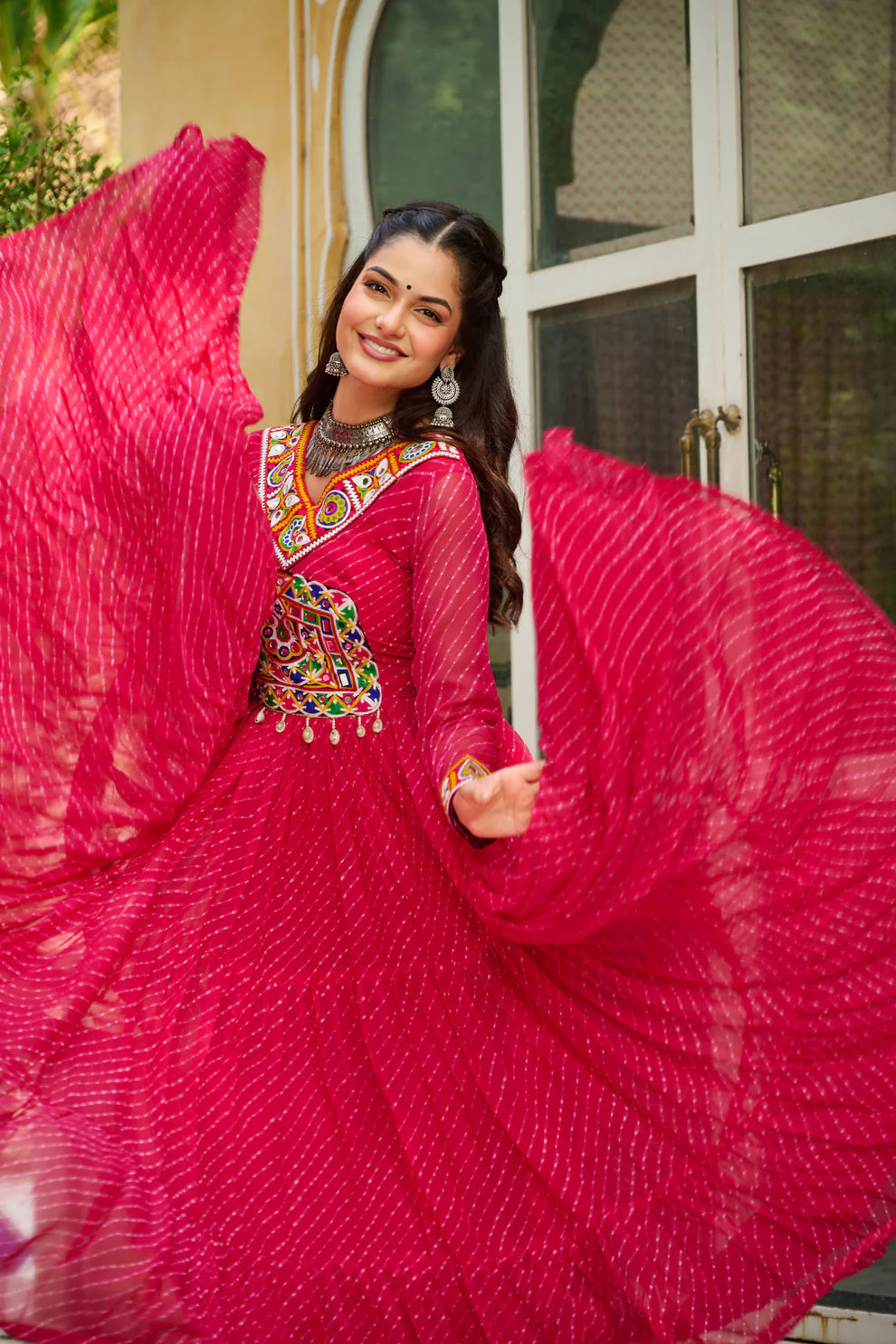 LAHERIYA PRINT PATCHWORK GOWN (WD185) 01