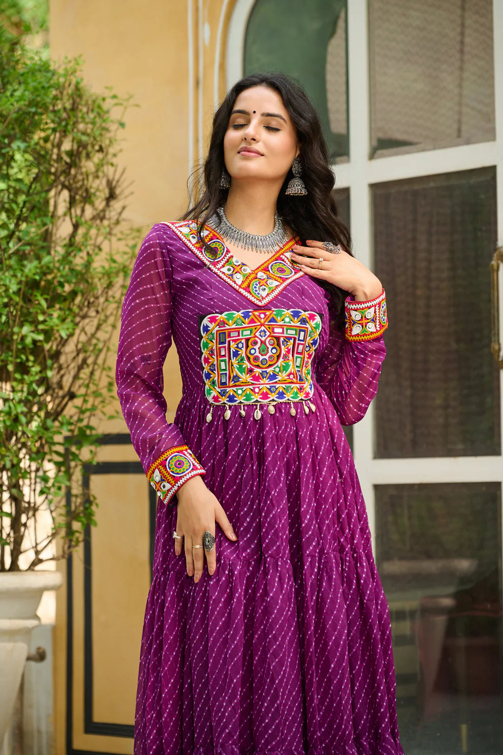 LAHERIYA PRINT PATCHWORK GOWN (WD185)