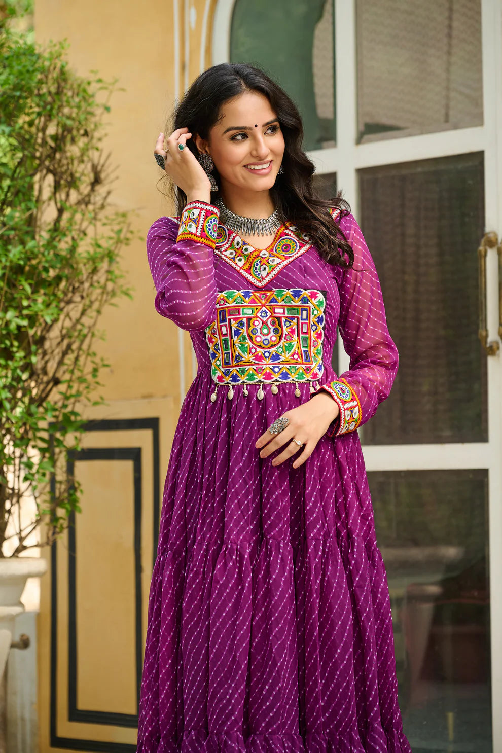 LAHERIYA PRINT PATCHWORK GOWN (WD185)