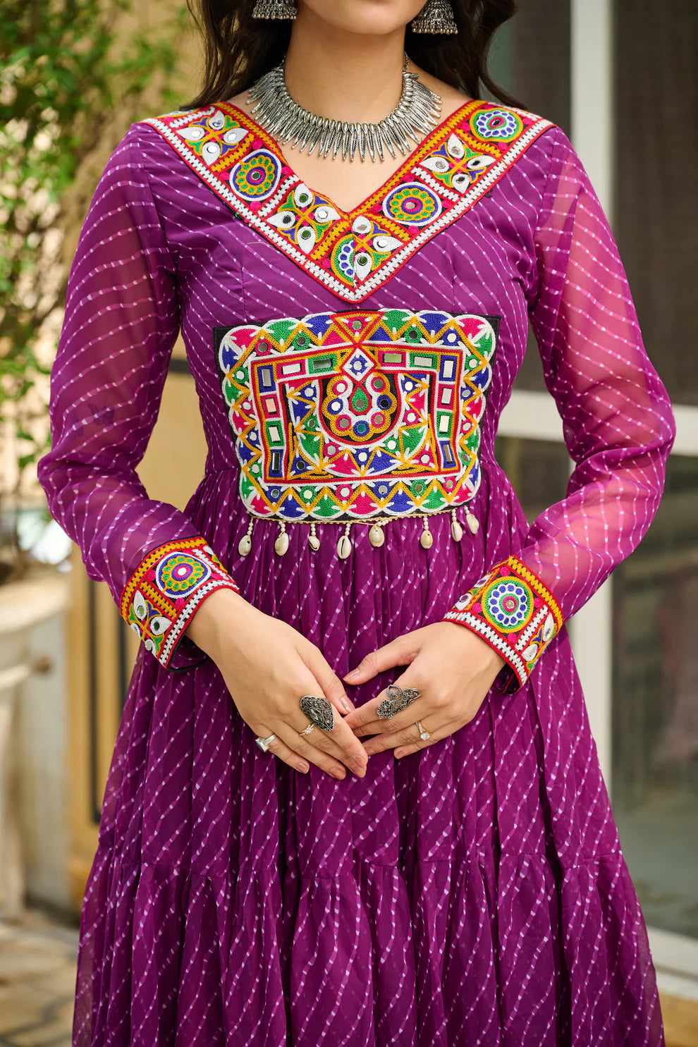 LAHERIYA PRINT PATCHWORK GOWN (WD185)