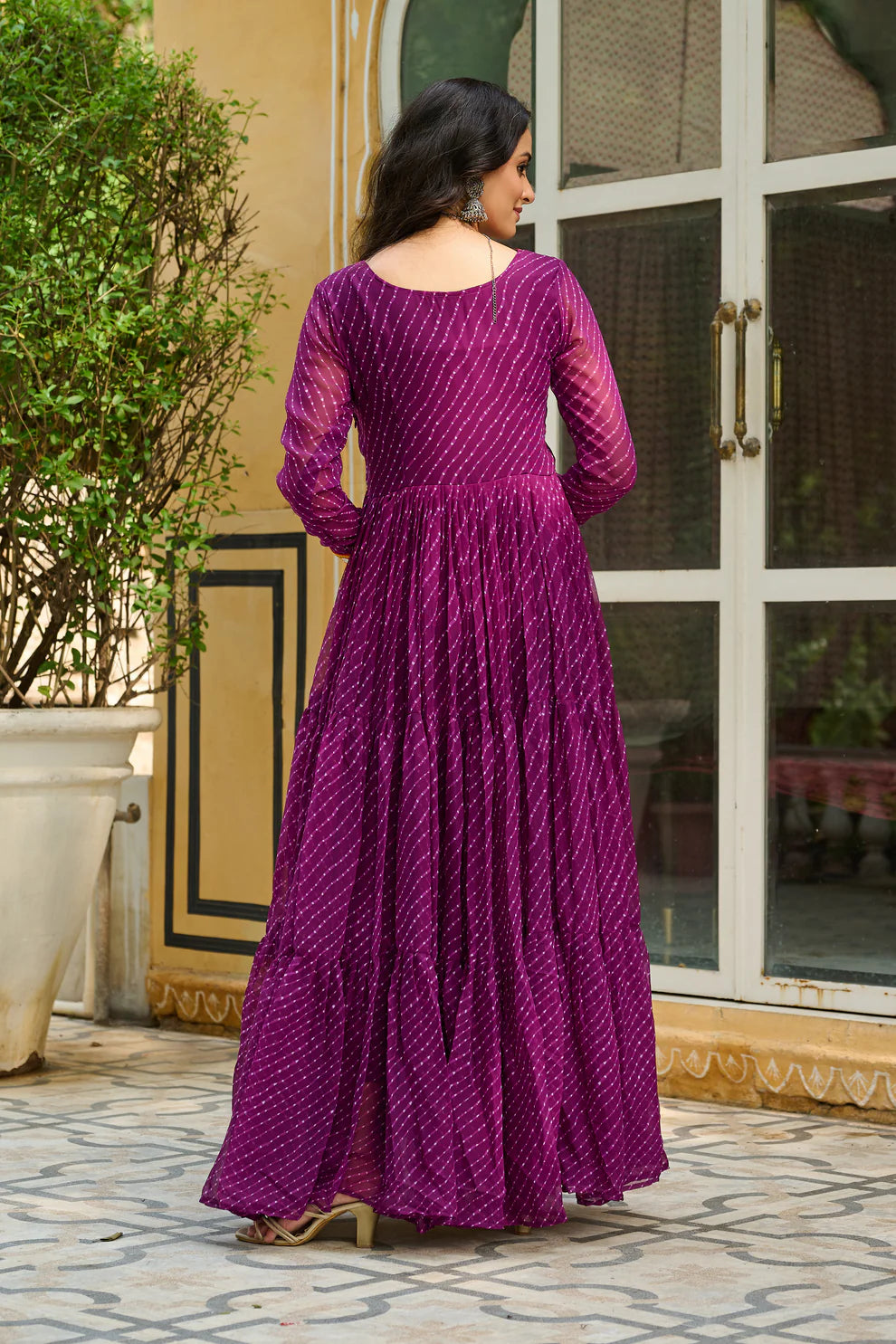 LAHERIYA PRINT PATCHWORK GOWN (WD185)