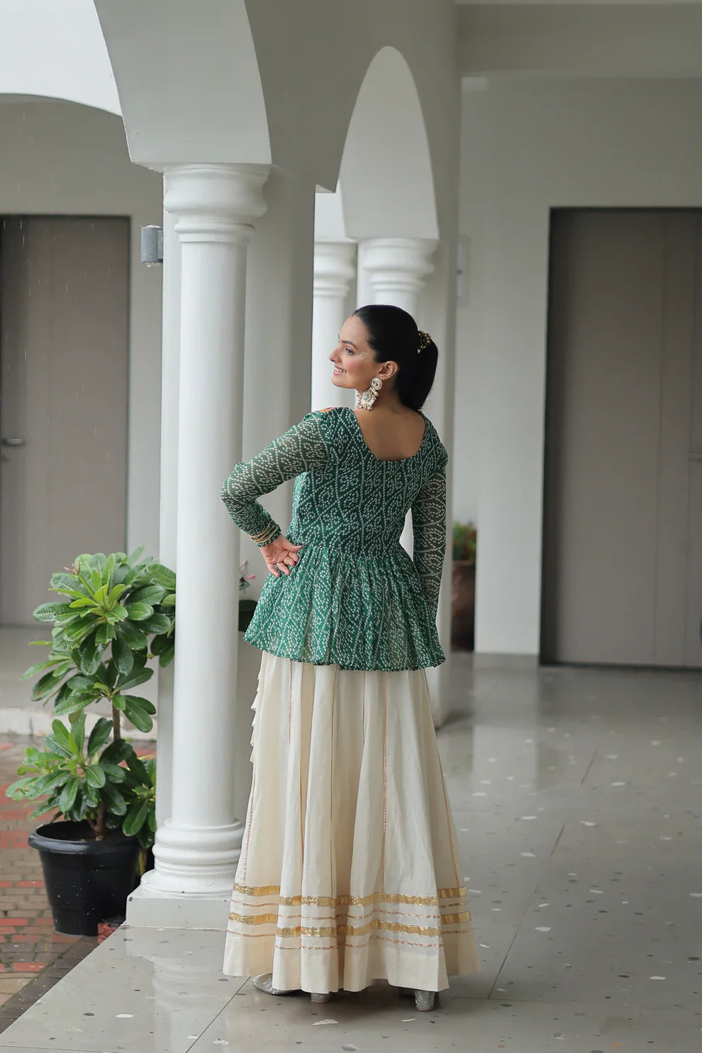 NAVRATRI SPECIAL KORA COTTON GAMTHI WORK LEHENGA CHOLI (WD186) 02