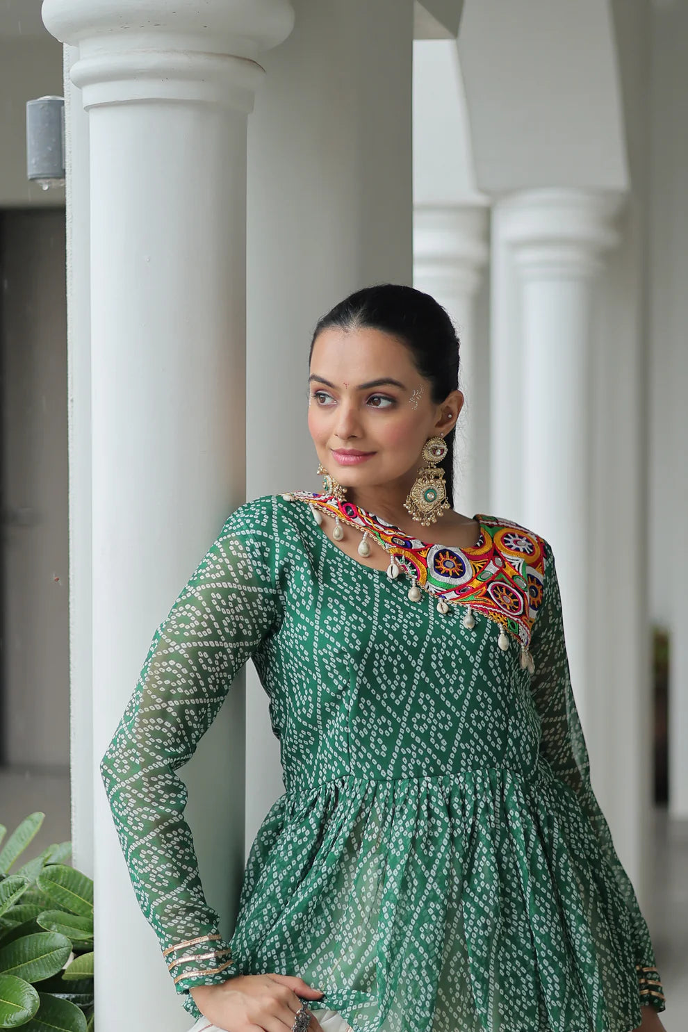 NAVRATRI SPECIAL KORA COTTON GAMTHI WORK LEHENGA CHOLI (WD186) 02