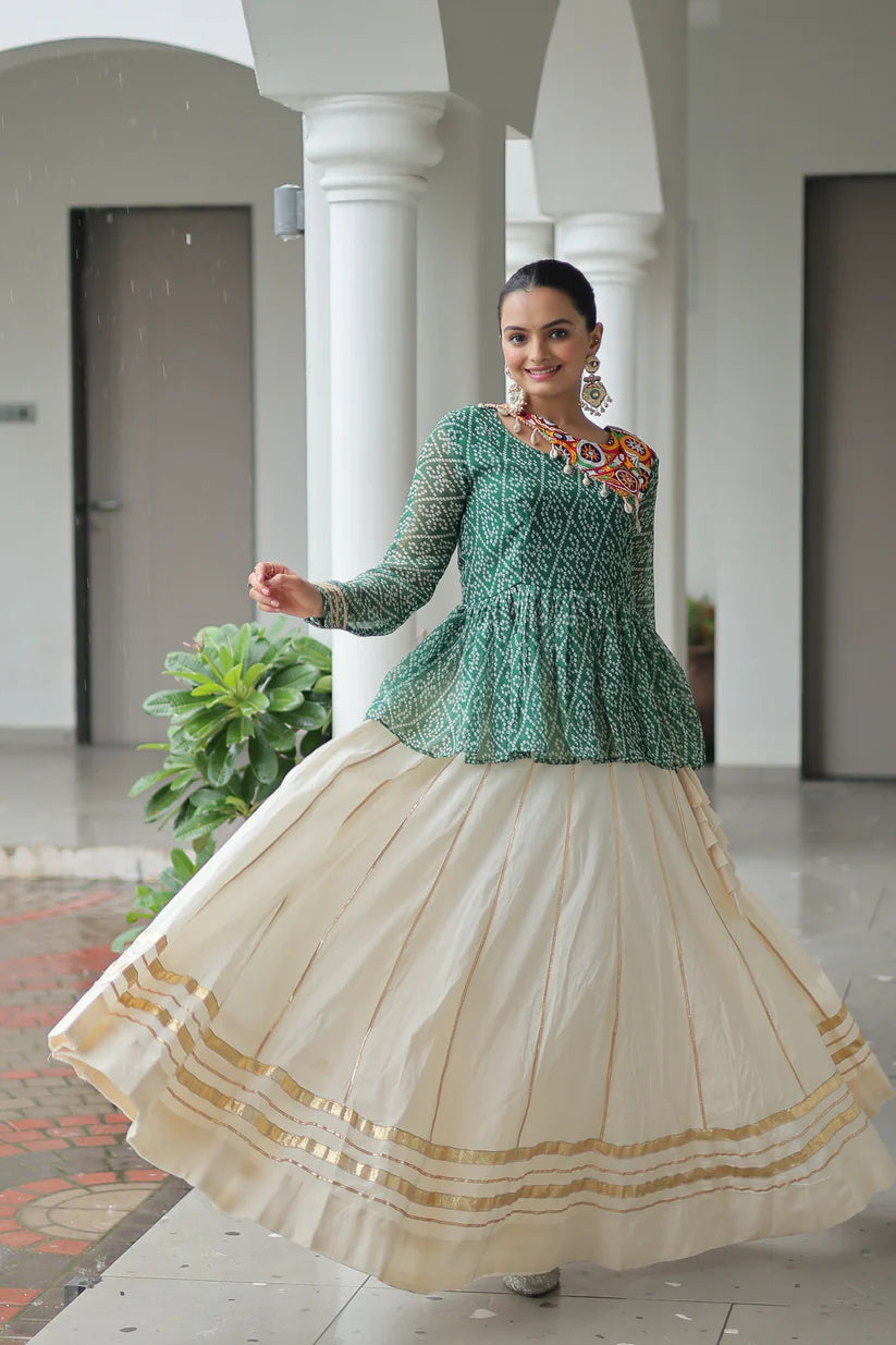 NAVRATRI SPECIAL KORA COTTON GAMTHI WORK LEHENGA CHOLI (WD186) 02
