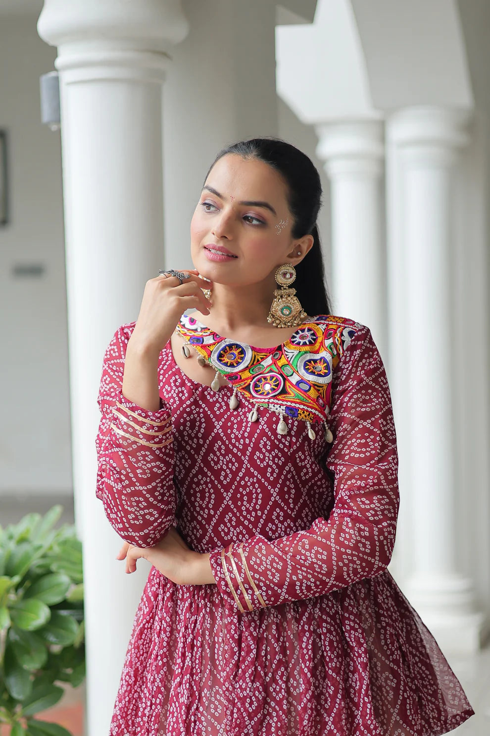 NAVRATRI SPECIAL KORA COTTON GAMTHI WORK LEHENGA CHOLI (WD186) 01
