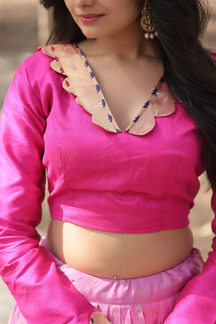DAYBLE VISCOSEKALAMKARI JARI WEAVING LEHENGA CHOLI(WD148)