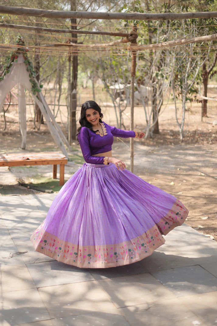 DAYBLE VISCOSEKALAMKARI JARI WEAVING LEHENGA CHOLI(WD148) (01)