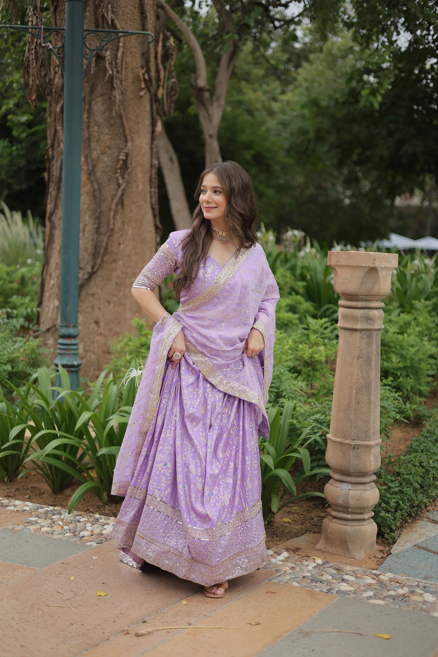 WEDDING SEPCIAL DYABLE VISCOSE JACQUARD SEQUINS EMBROIDERED LEHENGA CHOLI(WD136)