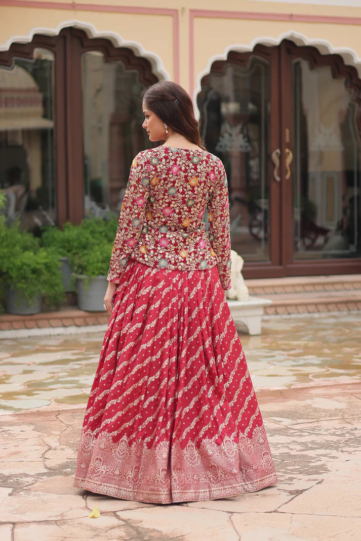WEDDING SPECIAL PURE DAYBLE VISCOSE JEQUARD LEHENGA CHOLI(WD133)