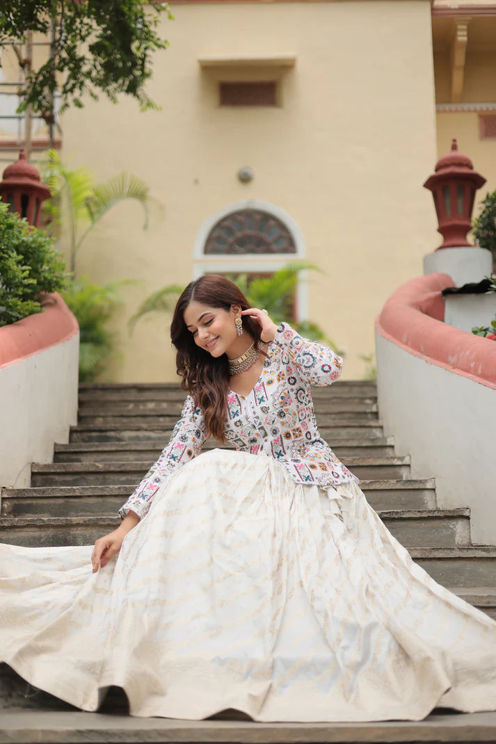 FESTIVAL SPECIAL DAYBLE VISCOSE JEQUARD LEHENGA CHOLI(WD140)