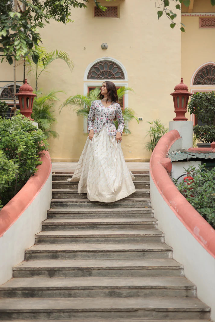 FESTIVAL SPECIAL DAYBLE VISCOSE JEQUARD LEHENGA CHOLI(WD140)
