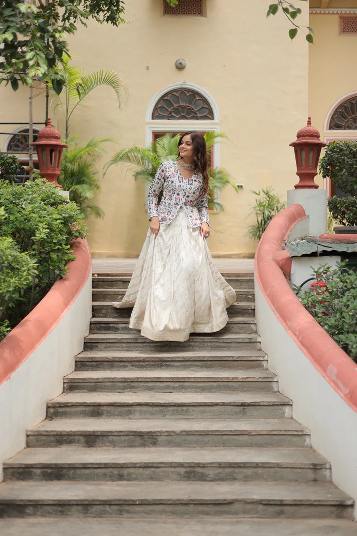 FESTIVAL SPECIAL DAYBLE VISCOSE JEQUARD LEHENGA CHOLI(WD140)