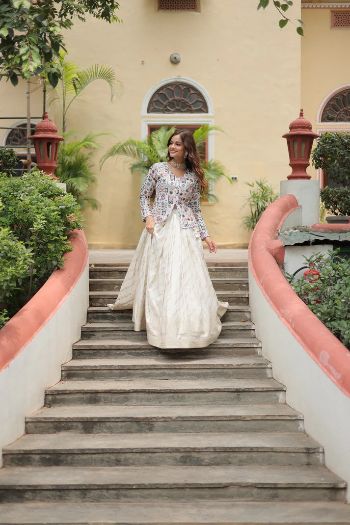 FESTIVAL SPECIAL DAYBLE VISCOSE JEQUARD LEHENGA CHOLI(WD140)