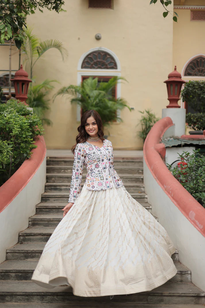 FESTIVAL SPECIAL DAYBLE VISCOSE JEQUARD LEHENGA CHOLI(WD140)