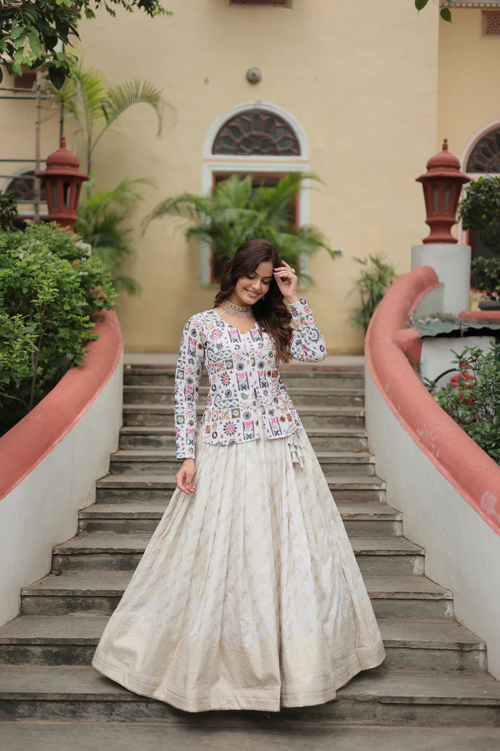 FESTIVAL SPECIAL DAYBLE VISCOSE JEQUARD LEHENGA CHOLI(WD140)