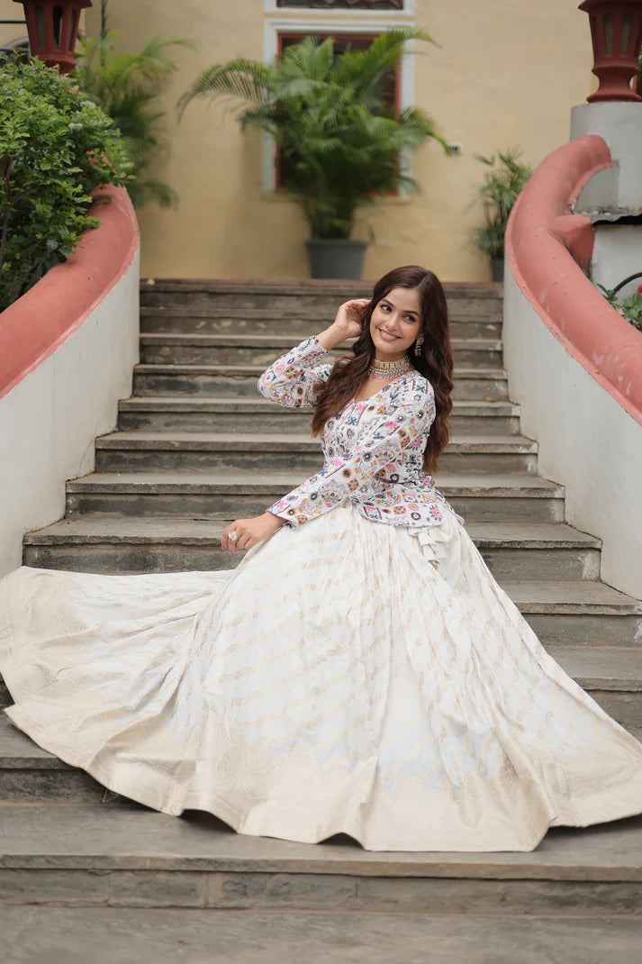 FESTIVAL SPECIAL DAYBLE VISCOSE JEQUARD LEHENGA CHOLI(WD140)