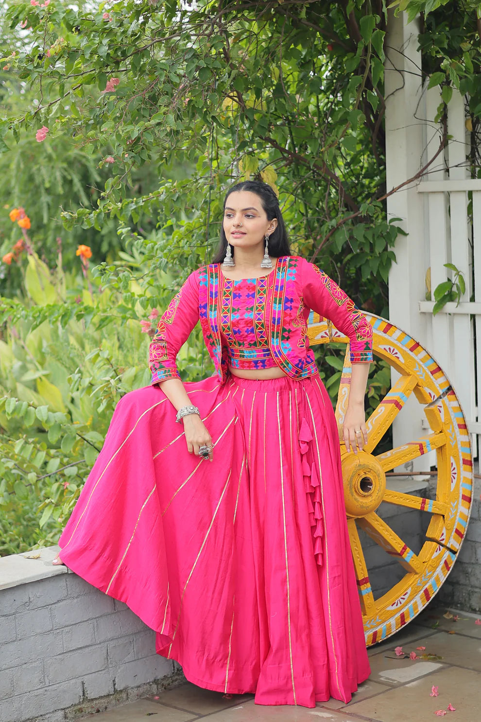 NAVRATRI SPECIAL GAMTHI EMNBROIDERED LEHENGA CHOLI WITH KOTI(WD184) 02