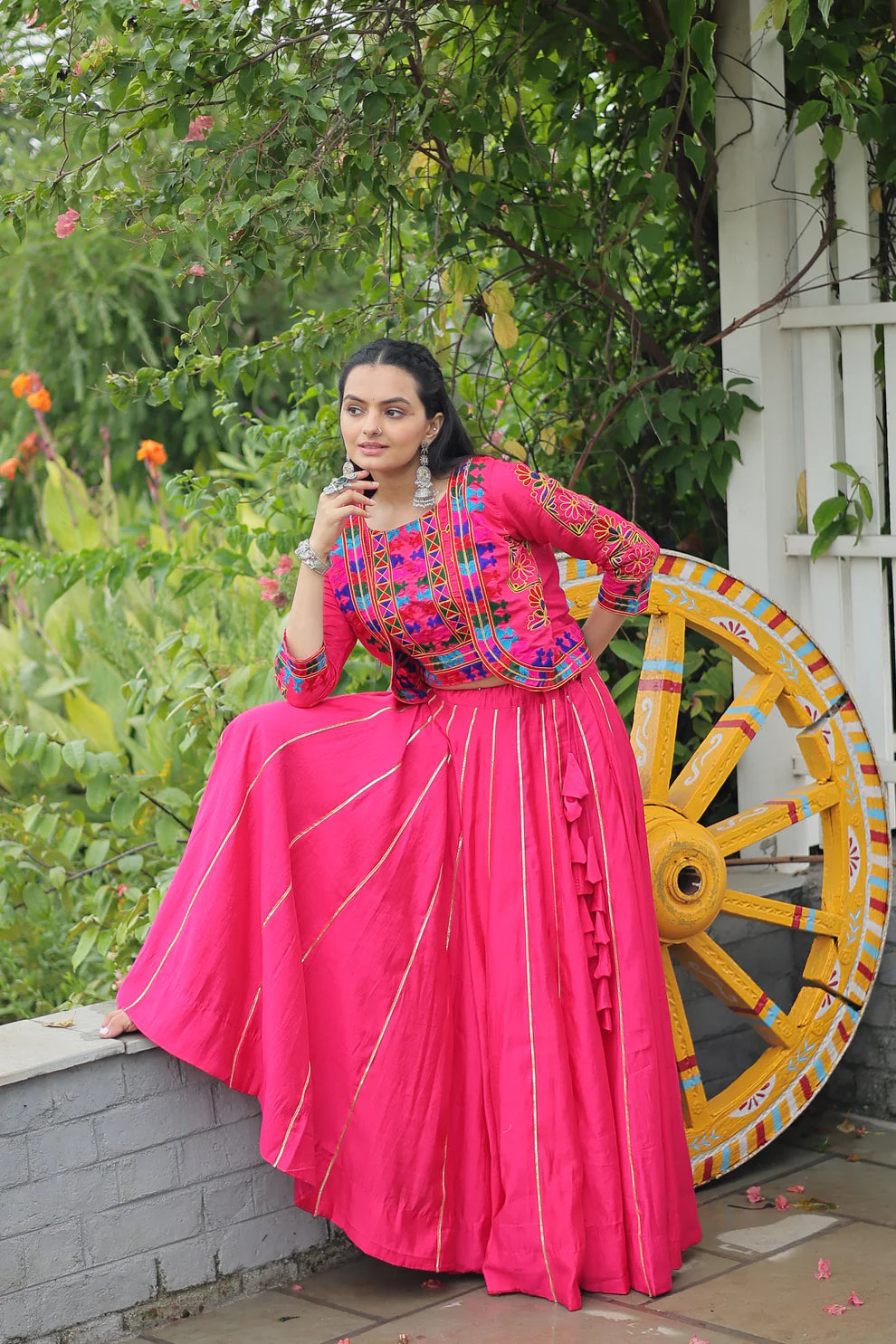 NAVRATRI SPECIAL GAMTHI EMNBROIDERED LEHENGA CHOLI WITH KOTI(WD184) 02