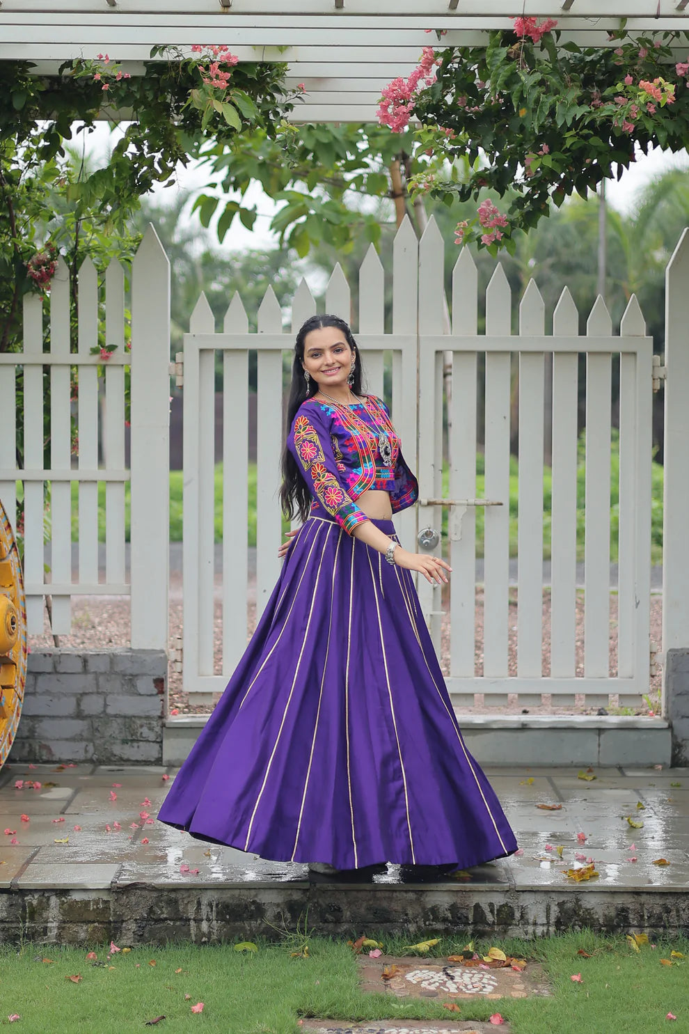 NAVRATRI SPECIAL GAMTHI EMNBROIDERED LEHENGA CHOLI WITH KOTI(WD184) 03