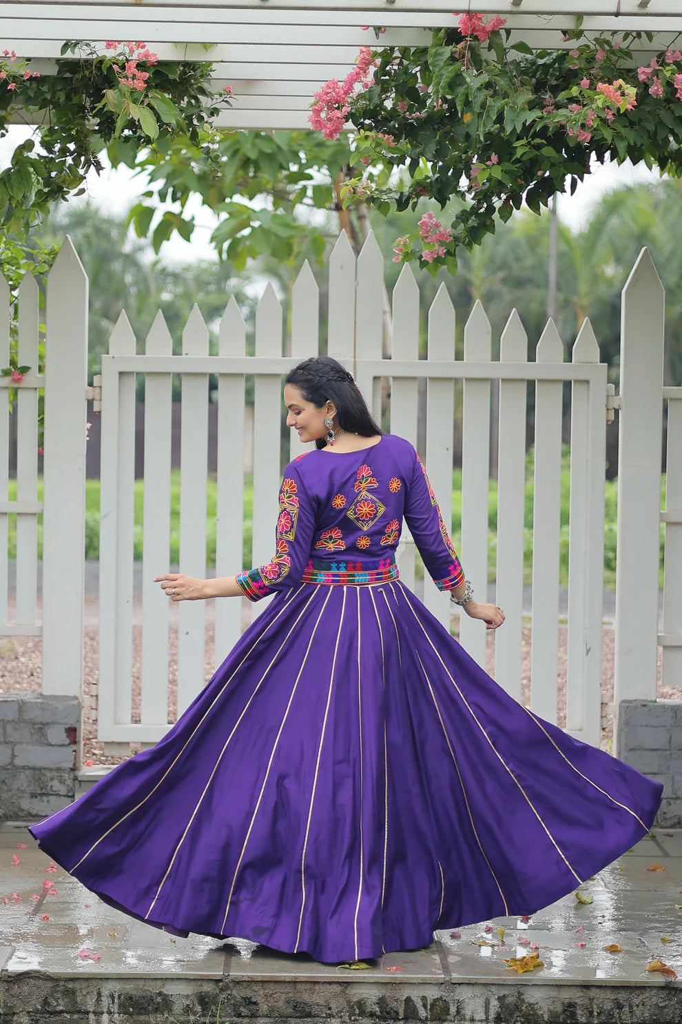 NAVRATRI SPECIAL GAMTHI EMNBROIDERED LEHENGA CHOLI WITH KOTI(WD184) 03
