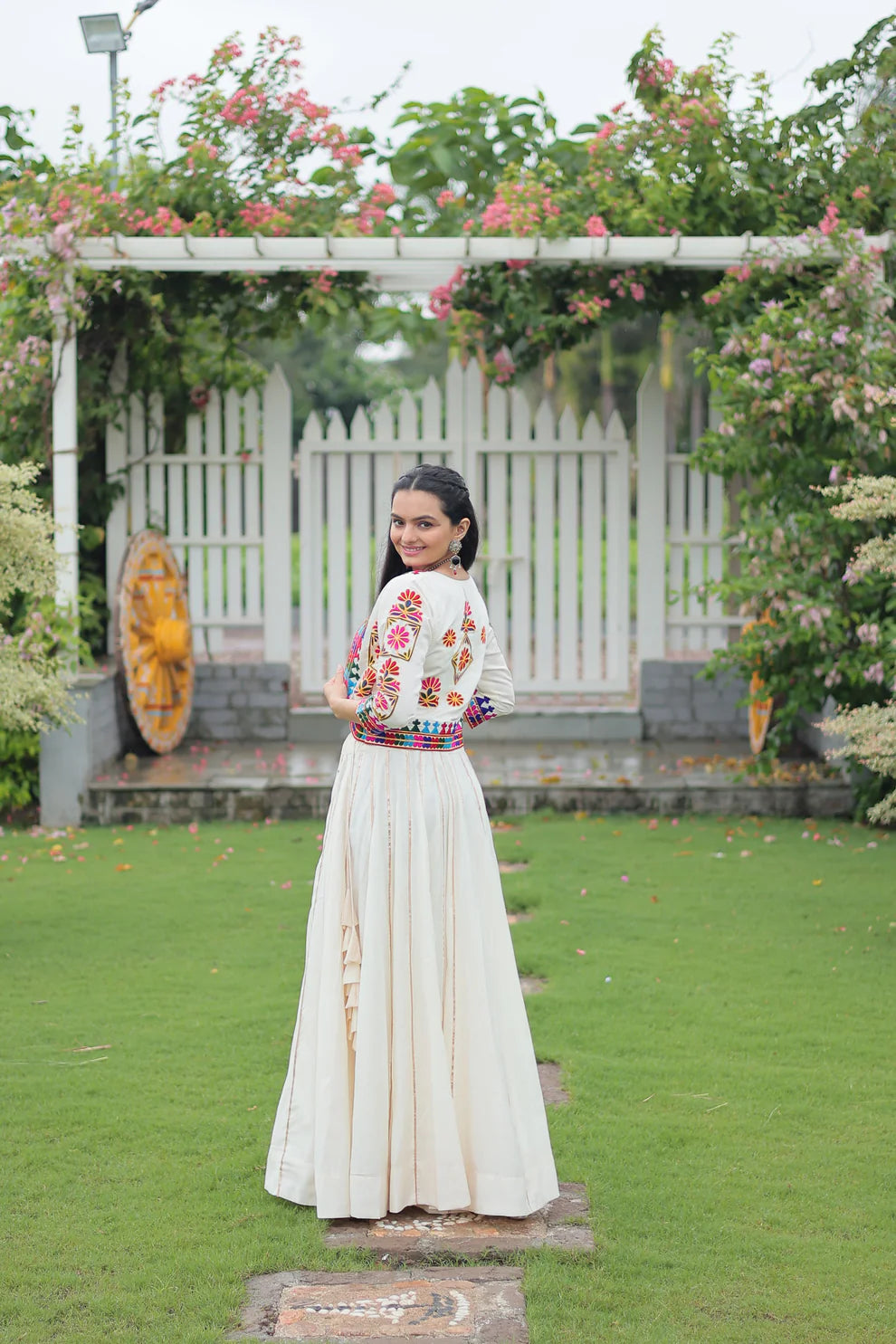 NAVRATRI SPECIAL GAMTHI EMNBROIDERED LEHENGA CHOLI WITH KOTI(WD184) 04