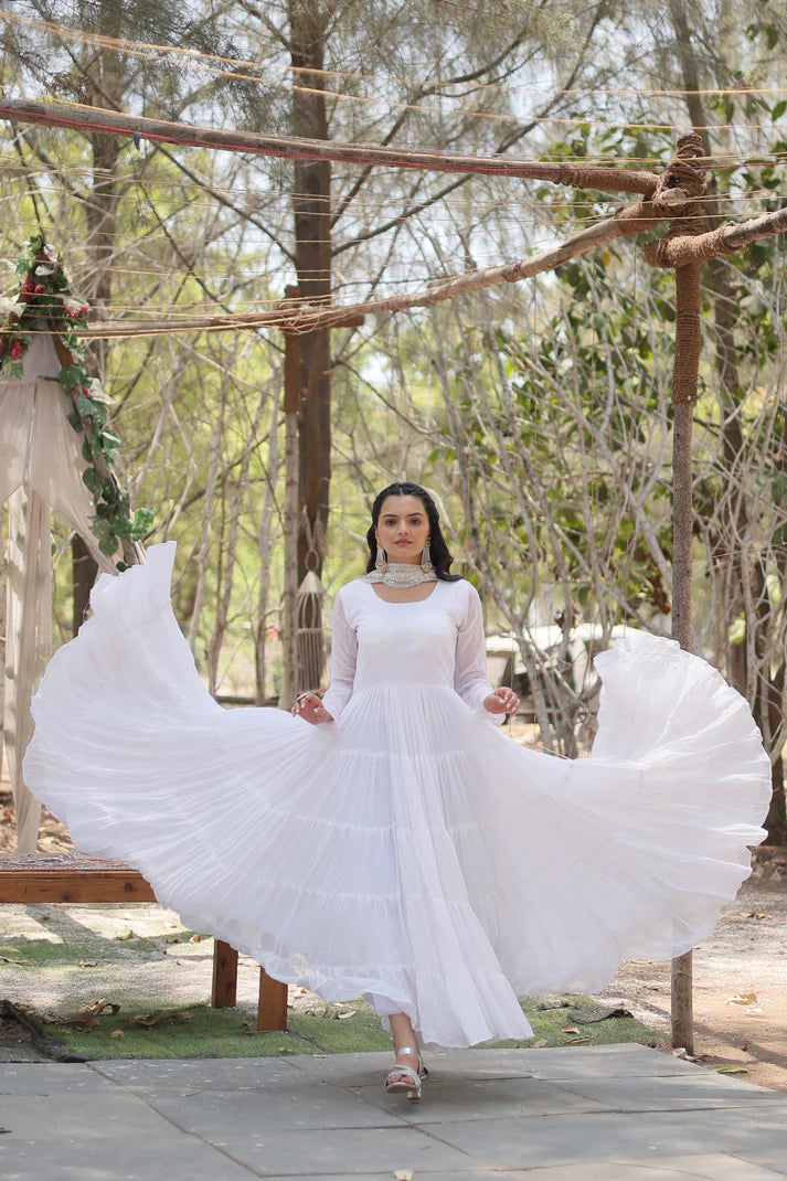 Desirable Women's gown Made With Faux Blooming Fabrics and Designer Embroidered Dupatta(WD16) (03)