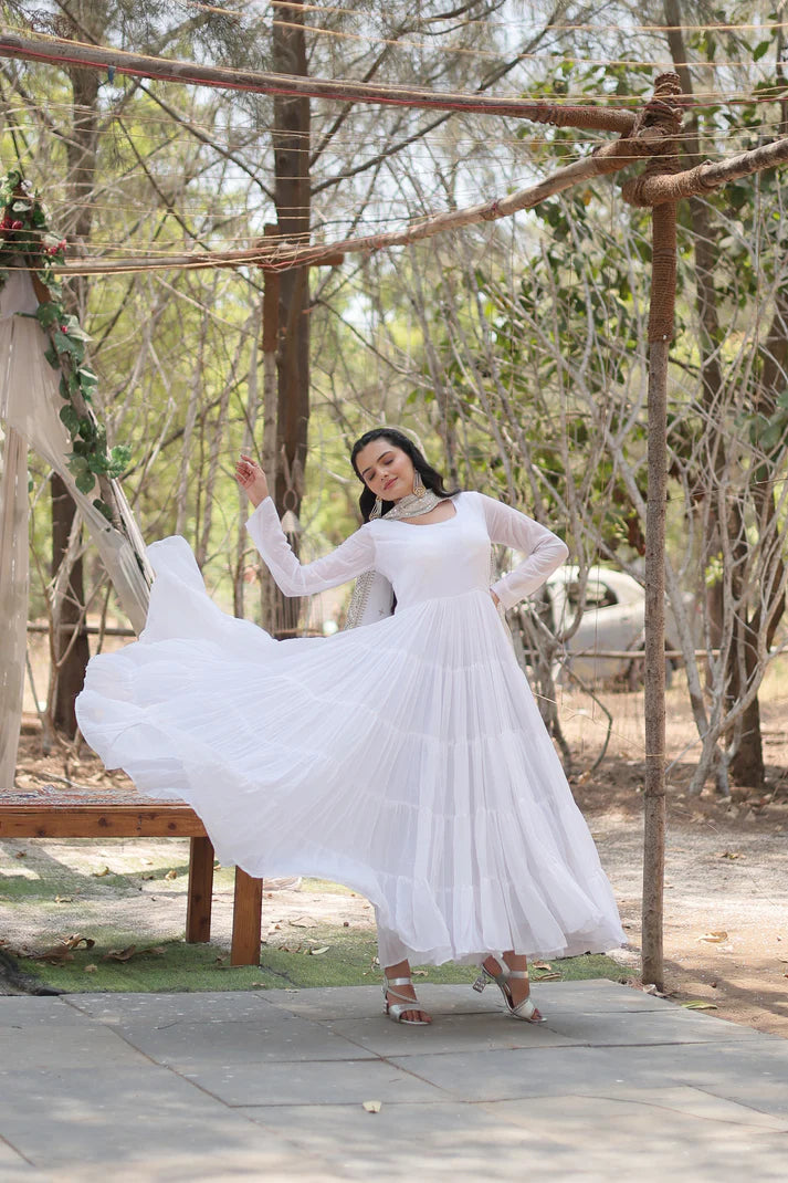 Desirable Women's gown Made With Faux Blooming Fabrics and Designer Embroidered Dupatta(WD16) (03)