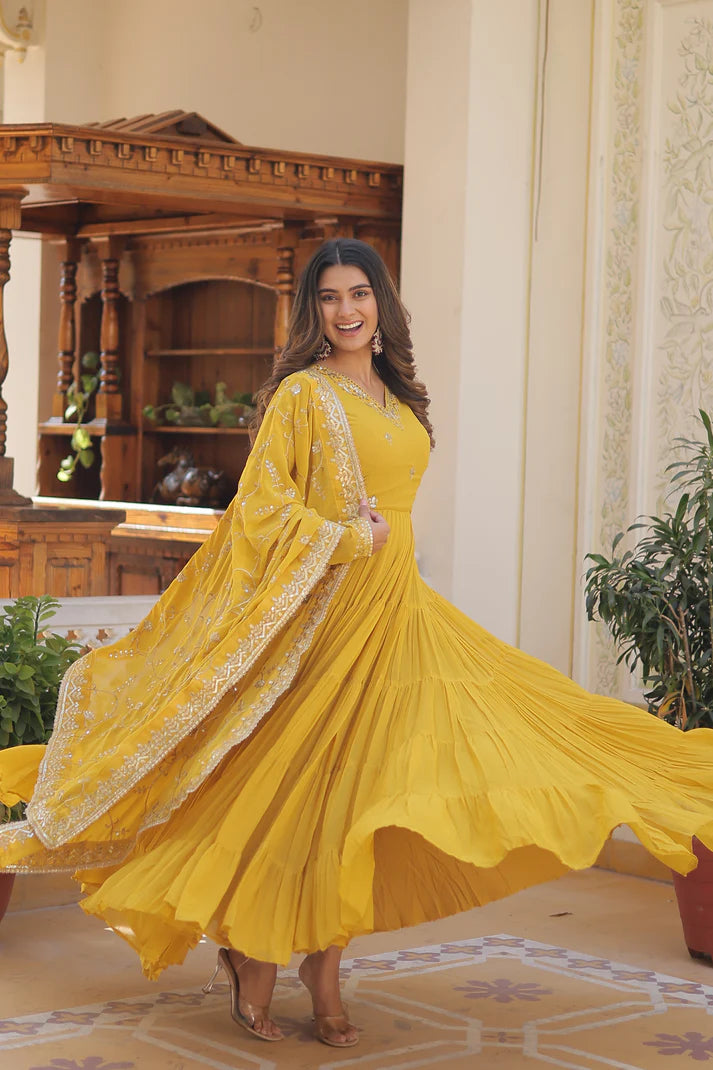 premium gown with dupatta(WD15)
